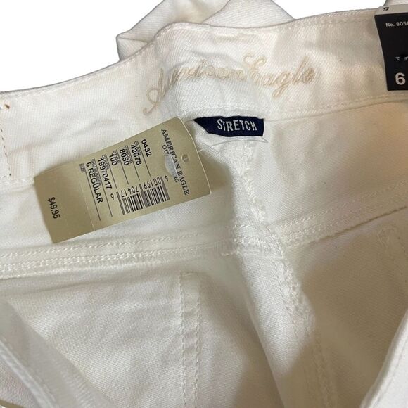 AMERICAN EAGLE SKINNY STRETCH White Wash Low Rise Studded Jeans NWT sz 6 x 32 - Picture 15 of 16